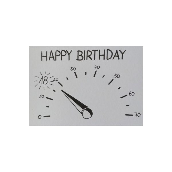 Postkarte Happy Birthday Tacho 18
