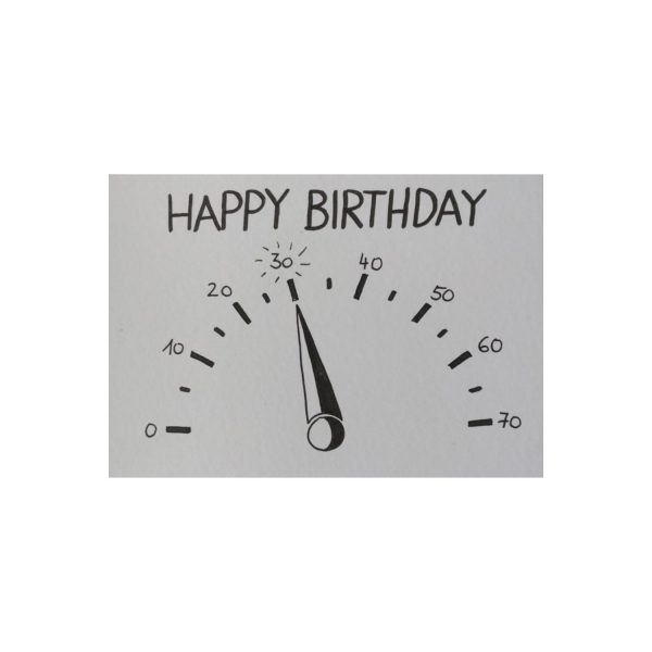 Postkarte Happy Birthday Tacho 30