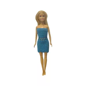Puppenkleidung Barbie Kleid blau