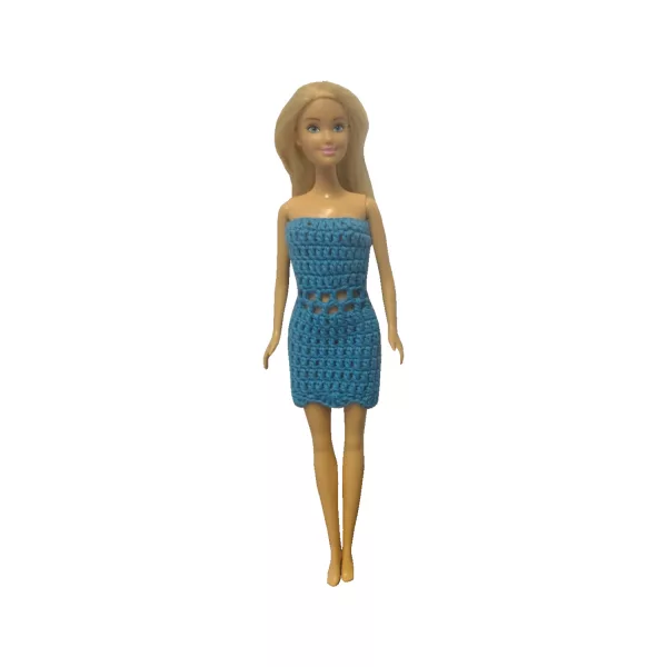 Puppenkleidung Kleid blau