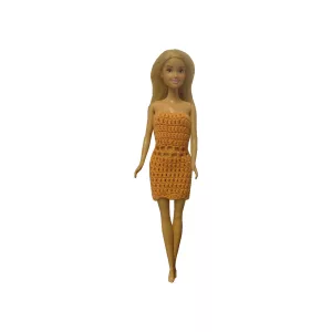 Puppenkleidung Barbie Kleid orange