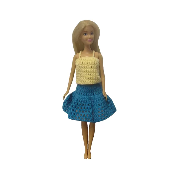 Puppenkleidung Rock blau