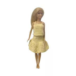 Puppenkleidung Barbie Rock gelb