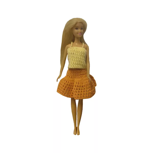 Puppenkleidung Rock orange
