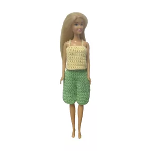 Puppenkleidung Barbie Oberteil gelb