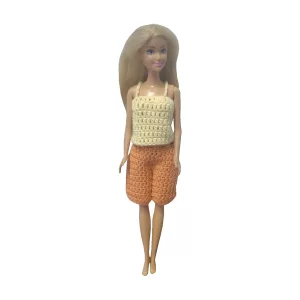 Puppenkleidung Barbie kurze Hose orange