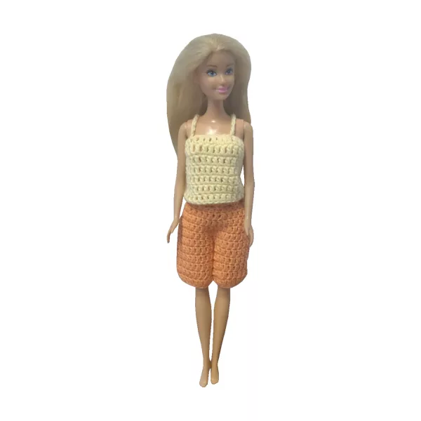 Puppenkleidung kurze Hose orange