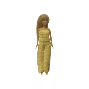 Puppenkleidung Barbie lange Hose gelb