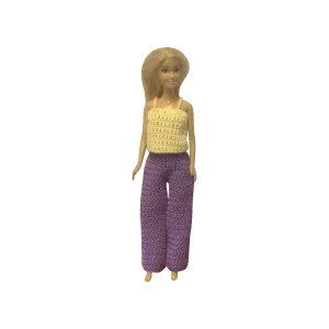 Puppenkleidung Barbie lange Hose lila