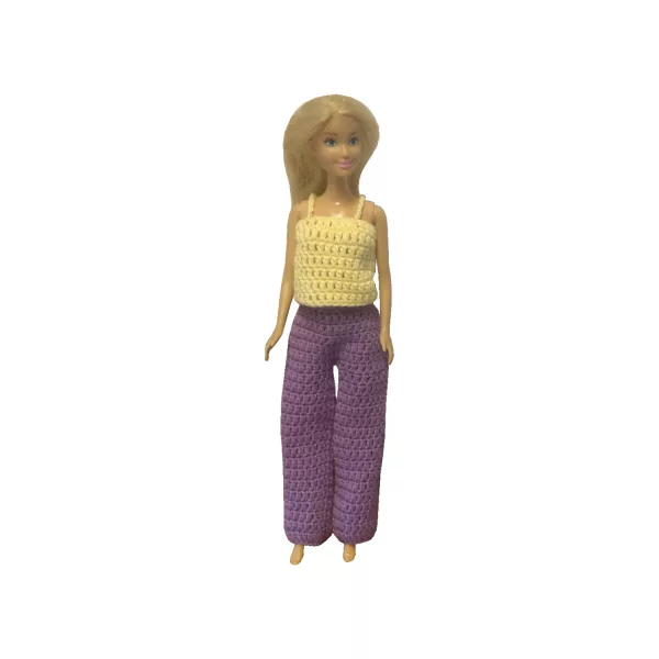 Puppenkleidung lange Hose lila