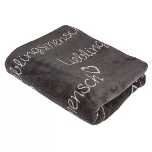 Kuscheldecke Lieblingsmensch, grau, ca. 130 x 160 cm