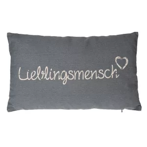 Dekokissen Lieblingsmensch, grau, ca. 30 x 50 cm