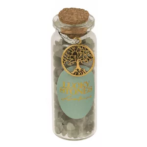 Edelsteine Lucky Stones in Glasfläschchen, sortiert