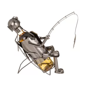 Metall-Flaschenhalter Angler, ca. 26 x 21 cm