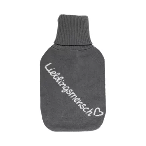 Wärmflasche Lieblingsmensch, grau, ca. 18 x 34 cm