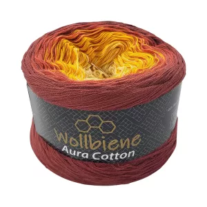 Wollbiene Aura Cotton 200g, braun orange beige