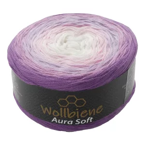 Wollbiene Aura Soft 250g, beere lila weiß
