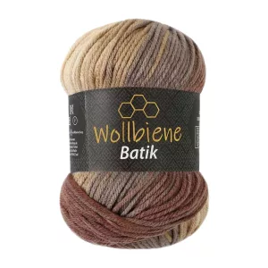 Wollbiene Batik 100g, braun beige