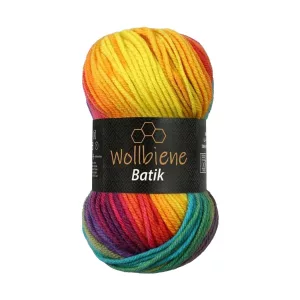 Wollbiene Batik 100g, regenbogen