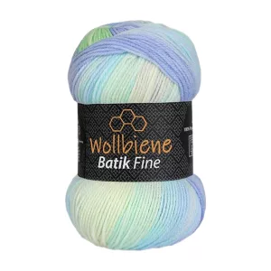 Wollbiene Batik fine 100g, blau grün aqua