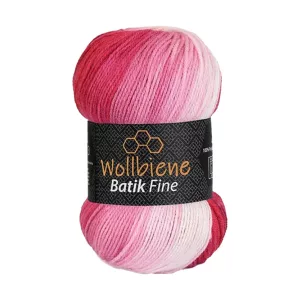 Wollbiene Batik fine 100g, beere weiß