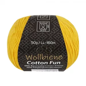 Wollbiene Cotton Fun 50 g, gelb