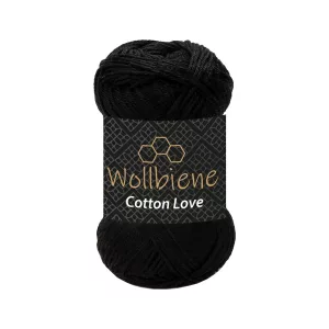 Wollbiene Cotton Love 50g, schwarz
