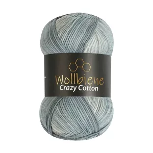 Wollbiene Crazy Cotton 100g, grau weiß