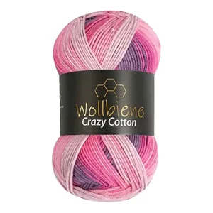Wollbiene Crazy Cotton 100g, beere lila rosa