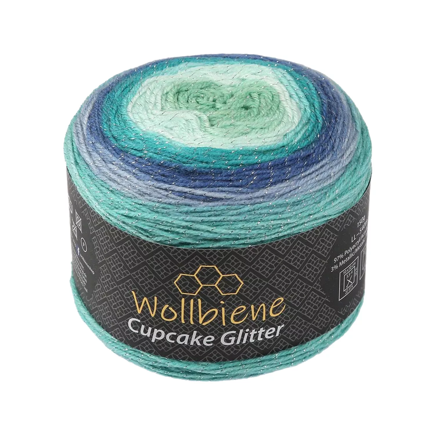 Cupcake Glitter blau türkis grün