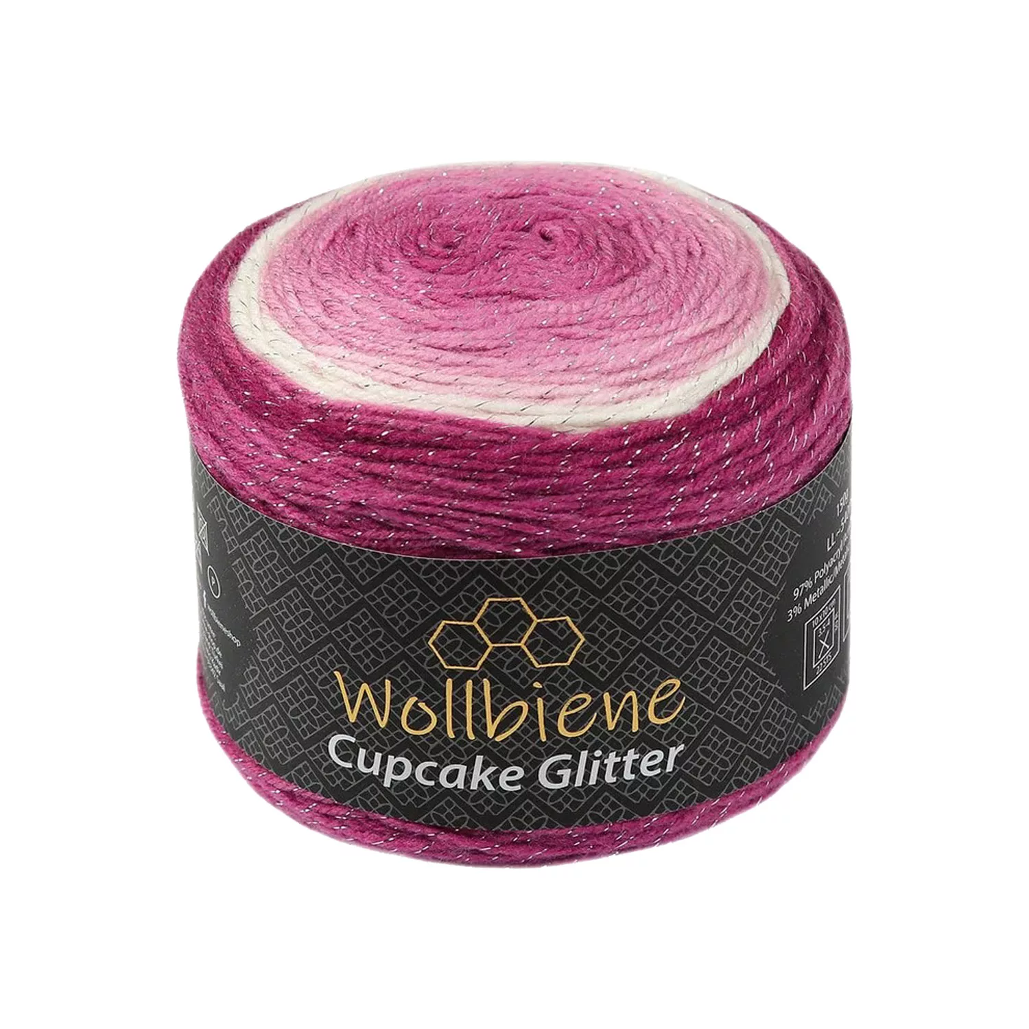 Cupcake Glitter beere weiß rosa