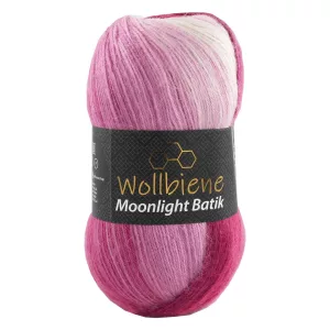 Wollbiene Moonlight Batik 100g, beere weiß