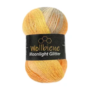 Wollbiene Moonlight Batik Glitter 100g, orange