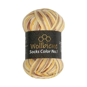 Wollbiene Socks Color 100g, braun ocker