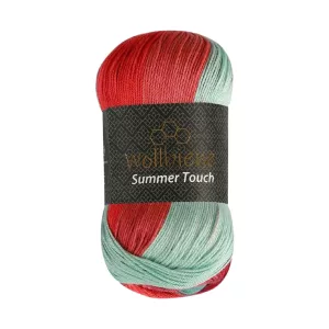 Wollbiene Summer Touch 100g, grün rot